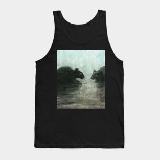 two rat silhouettes - pastel painting Tank Top